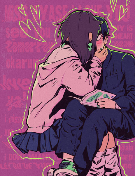 momo and okarun (dandadan)